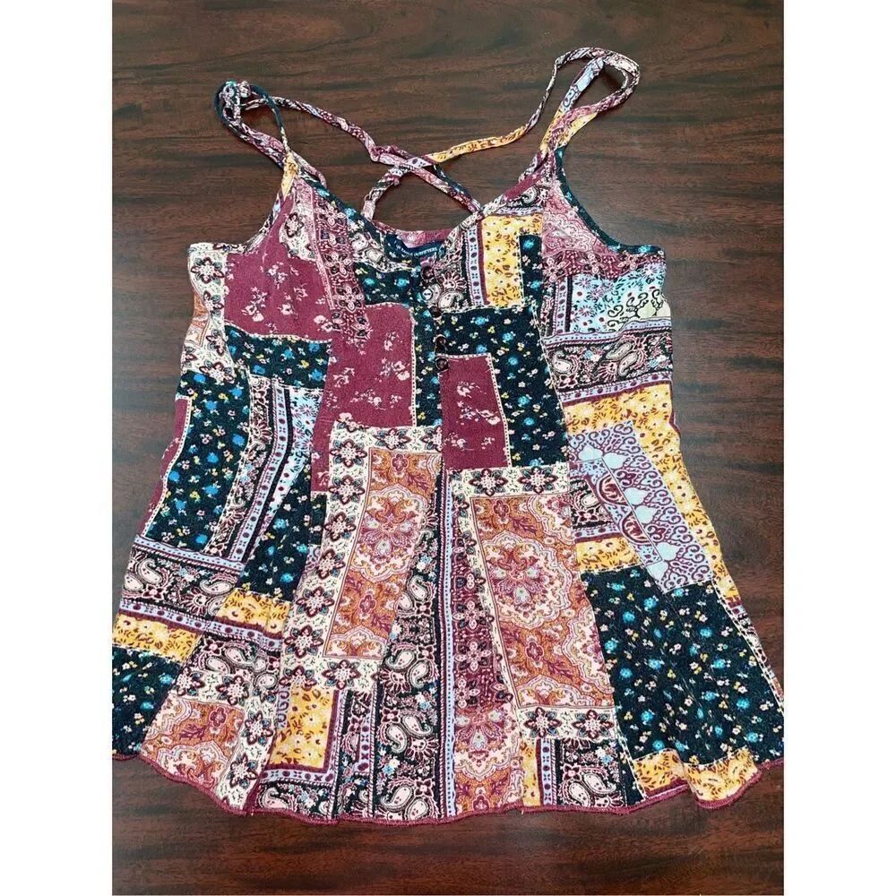 American Eagle Patchwork Tank Top Size X-Small